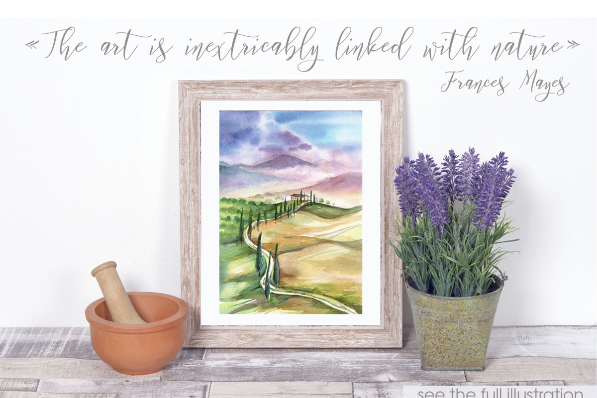 Watercolor Picnic in Tuscany, an Illustration by S_ARTLOVE (Photo 4 of 7)