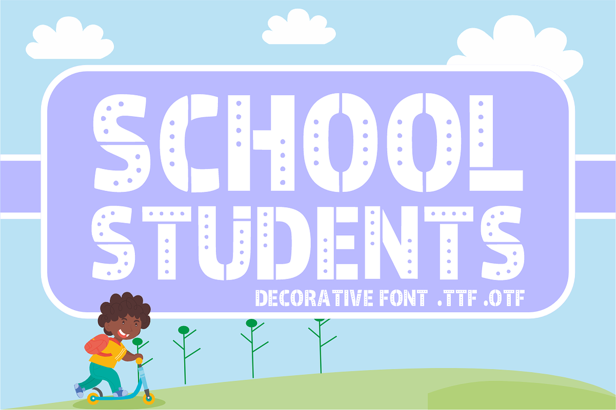 School Students - Cute Kids Font, a Sans Serif Font by KiddoGlyphs Studio (Photo 1 of 6)