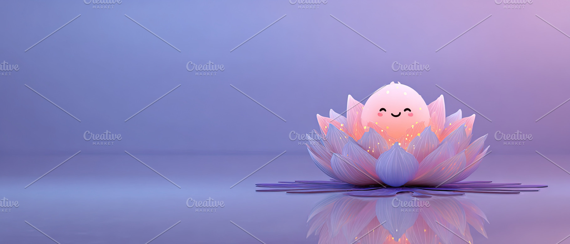 Adorable smiling egg character nestled in a pastel lotus flower, an Abstract Photo by Ales Munt