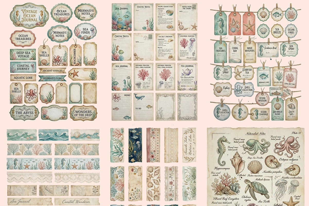 Coastal Dream Junk Journal Kit, an Object Graphic by Traveling Designer (Photo 5 of 6)