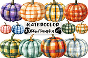 Plaid Pumpkin Clipart, an Illustration by Black Bird Studio (Thumbnail 1 of 6)