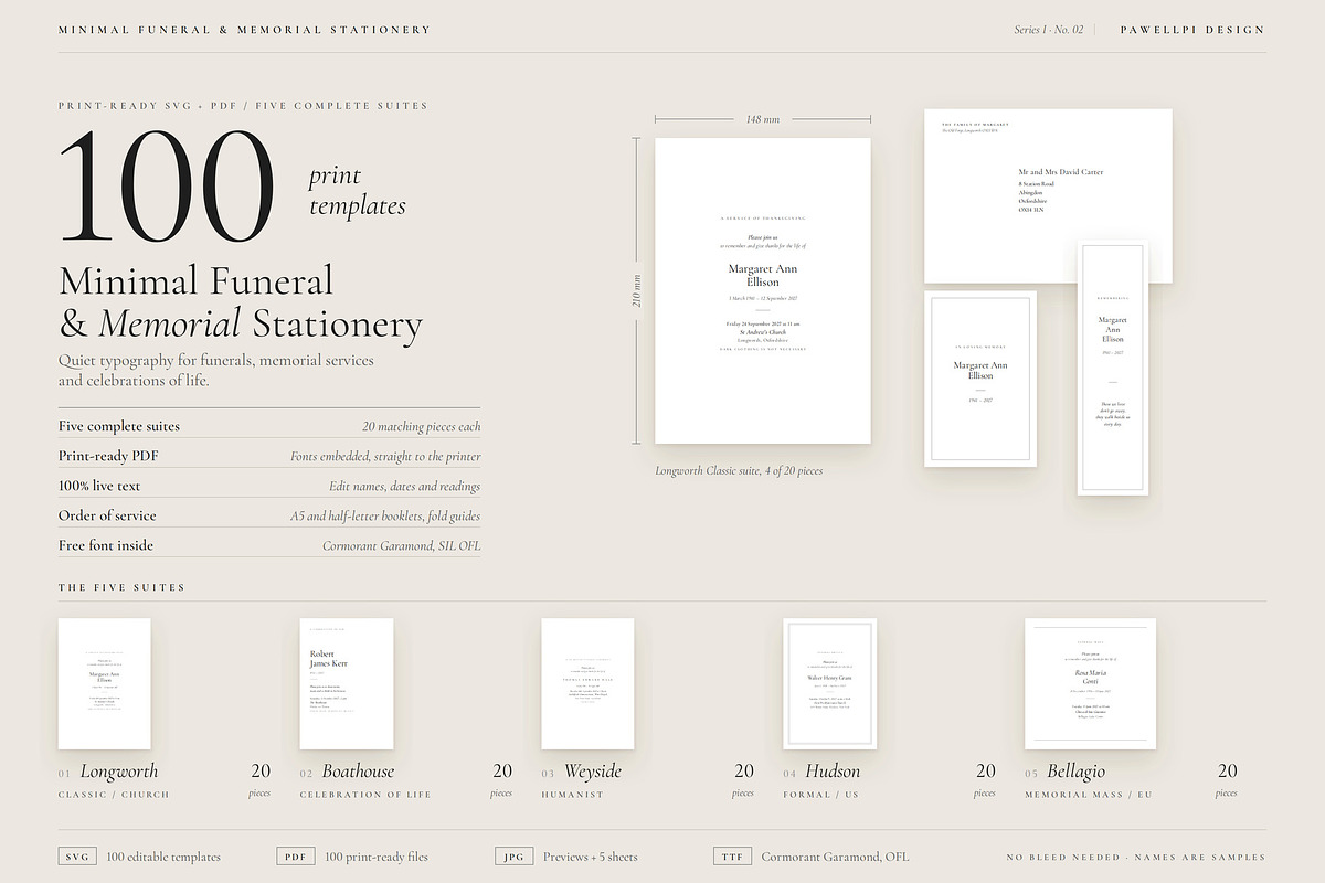 Memorial Stationery 100 Templates V2, an Invitation Template by pawellpi (Photo 2 of 90)