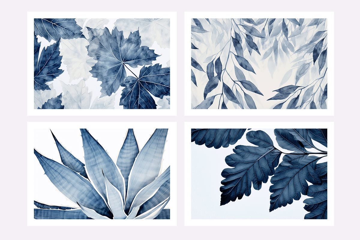 Cyle Collection · Blue Tone Leaves, a Background Graphic by milatovar (Photo 4 of 32)