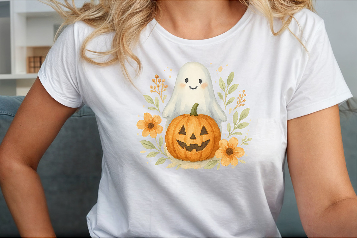 Ghost Pumpkin Floral Fall Halloween, an Illustration by Sublimation Artist (Photo 4 of 9)