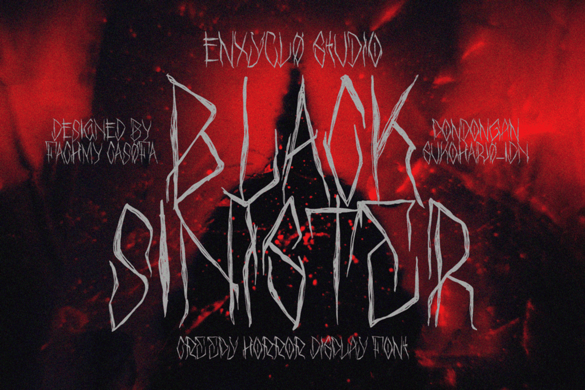BLACK SINISTER — Horror Black Metal, a Handwritten Font by Enxyclo Studio (Photo 1 of 12)
