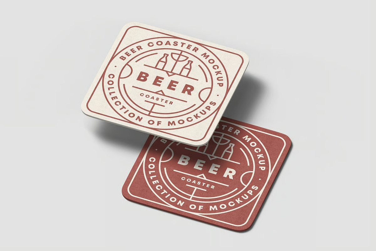 Beer Coaster Mock-up, an Advertising Mockup by zippypixelstudio (Photo 15 of 15)