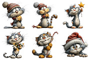 Whimsical Christmas Cats Clipart, a Graphic by CitraGraphics (Thumbnail 2 of 4)