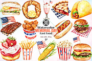 Watercolor Memorial Day Fast Food, an Illustration by Canvas Craft (Thumbnail 1 of 4)