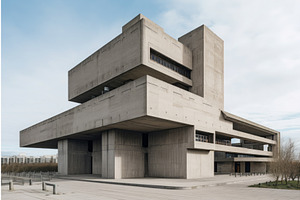 Brutalist Modern Building. Generate