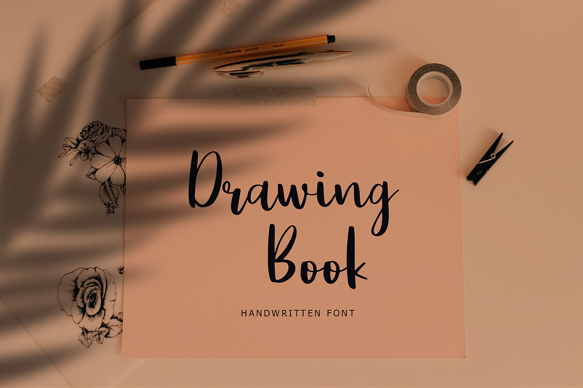 Drawing Book Modern Script Font