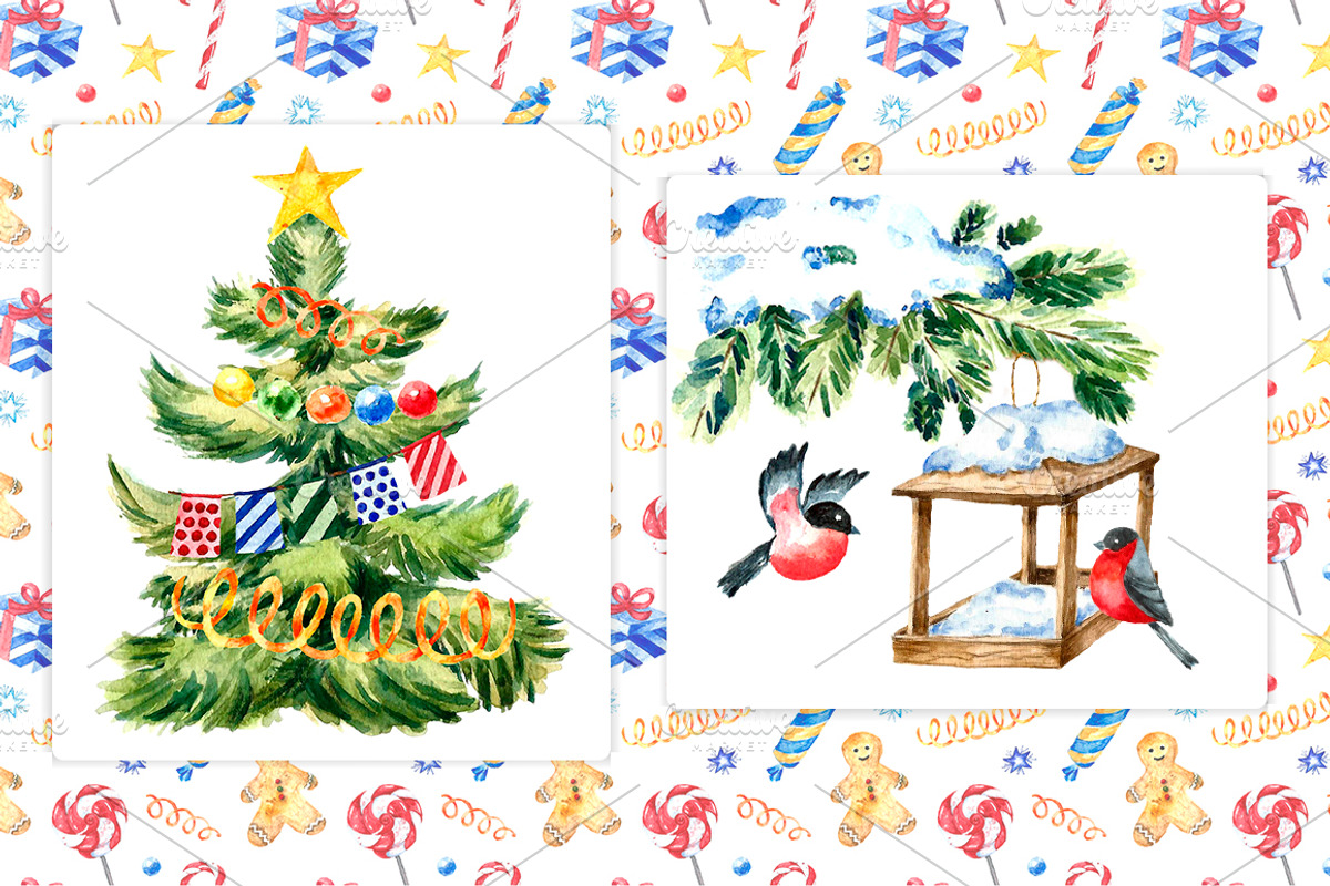 Watercolor Winter Big Set, a Decorative Illustration by Vikeriya (Photo 4 of 6)