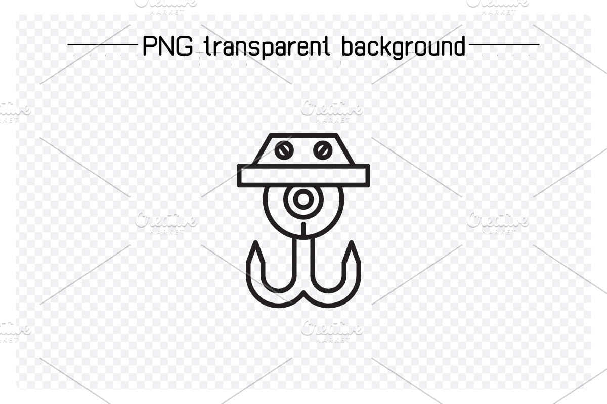 Industrial Crane Hook Line Icons, an Outline Icon by Designfour (Photo 6 of 7)