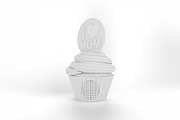 Cartoon I Heart Mom Cupcake Mockup, a Merchandise Mockup by Qaleb Studio (Thumbnail 1 of 2)
