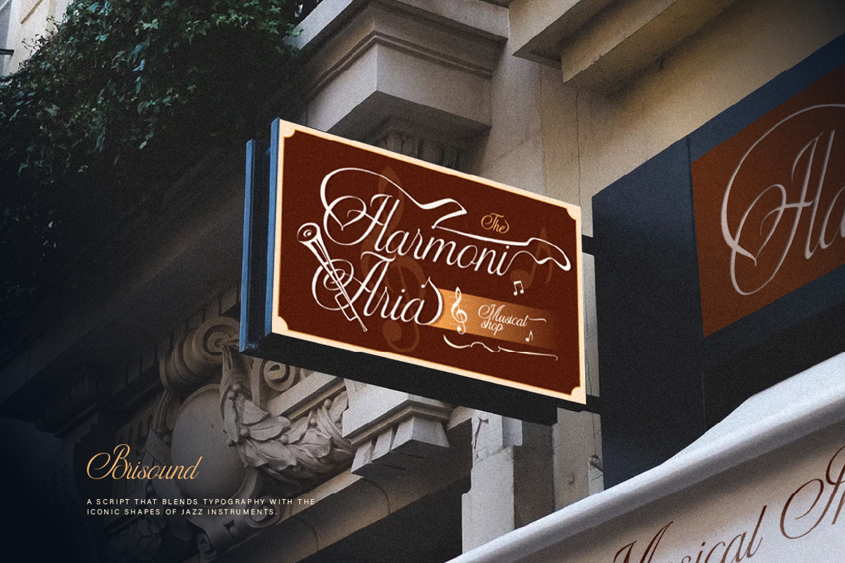 Brisound, a Script Font by Burntilldead (Photo 8 of 12)
