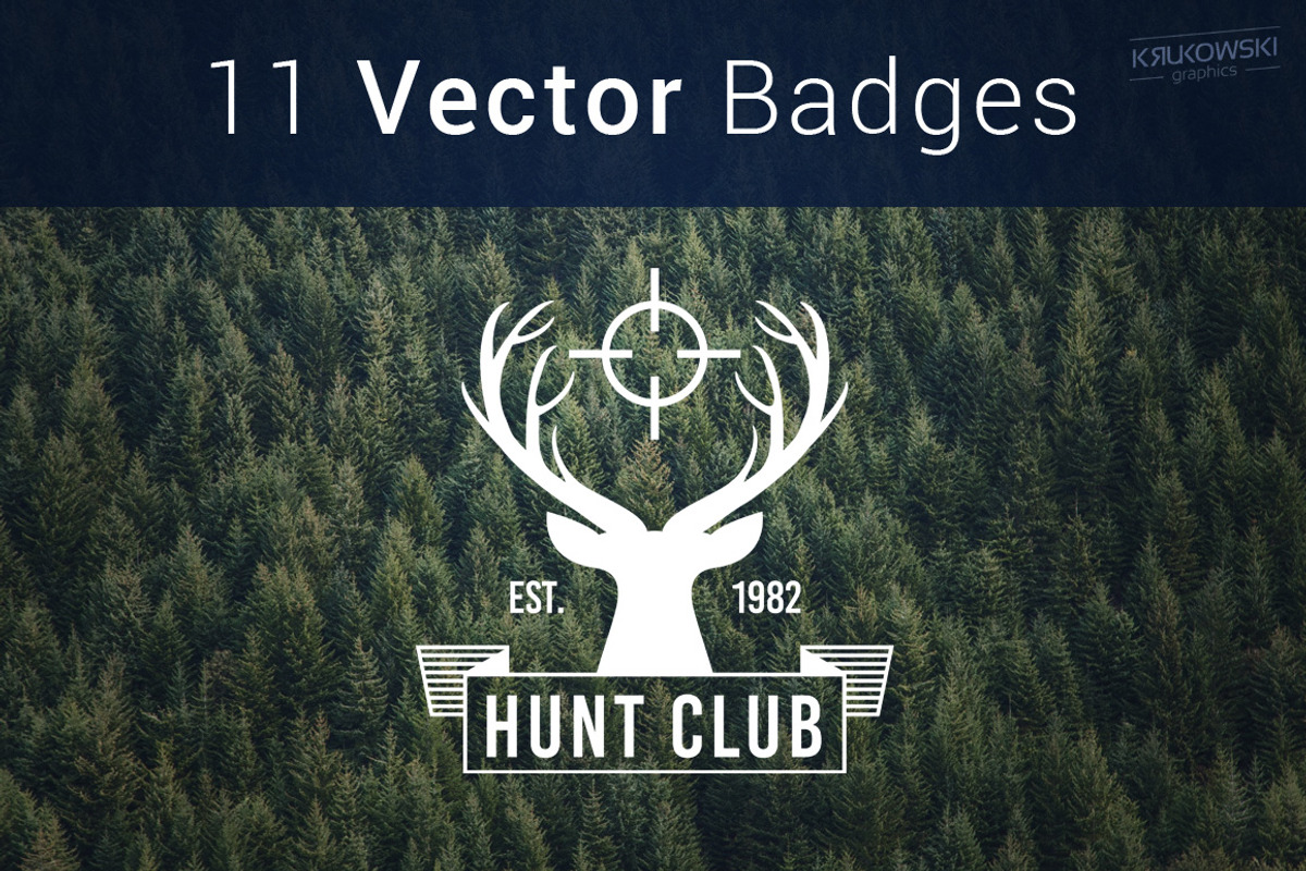 Hunting Vectors Badges Logos, a Branding & Logo Template by Krukowski Graphics (Photo 2 of 5)