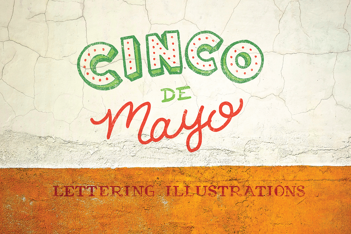 Cinco De Mayo Lettering, a Seasonal Illustration by JoshuaRed Design (Photo 1 of 5)