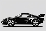 Sports Car Silhouette bundle, an Illustration by yasushie (Thumbnail 7 of 9)