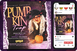 Pumpkin Trap Halloween Flyer, a Flyer Template by regalDRAW