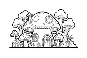 Whimsical Mushroom House Line Art bu, an Illustration by Designs_River (Thumbnail 50 of 51)