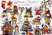 Watercolor Christmas Clipart, an Illustration by Designworld (Thumbnail 1 of 6)