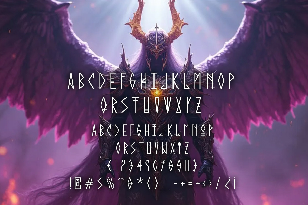 Odin Runic Sans Norse Typeface, a Sans Serif Font by SpiralShare Digital (Photo 2 of 2)