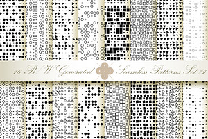 16 B&W Seamless Generated Textures#1
