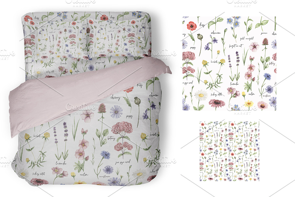 Watercolor Field Flowers Collection, a Decorative Illustration by MayaNavits (Photo 11 of 16)