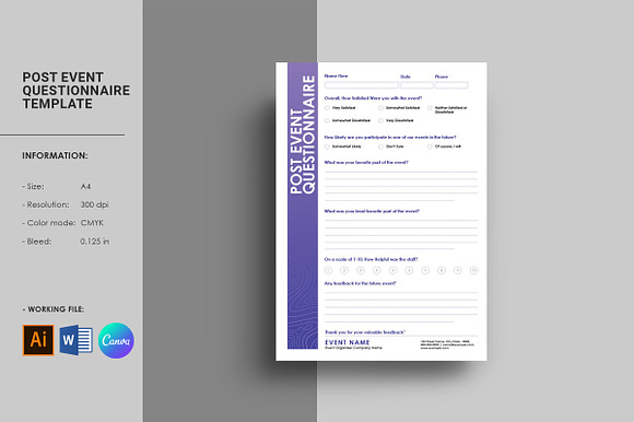 Post Event Questionnaire Template preview 3
