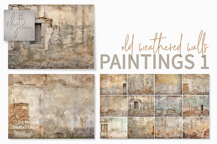 Old Weathered Walls Paintings 1, a Texture Graphic by rileyBgraphics