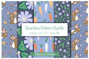 Spring Bunny Seamless Patterns, an Illustration by Johanna V. Creative (Thumbnail 1 of 7)