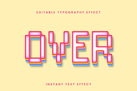 Neon Pixel Layered Text Effect