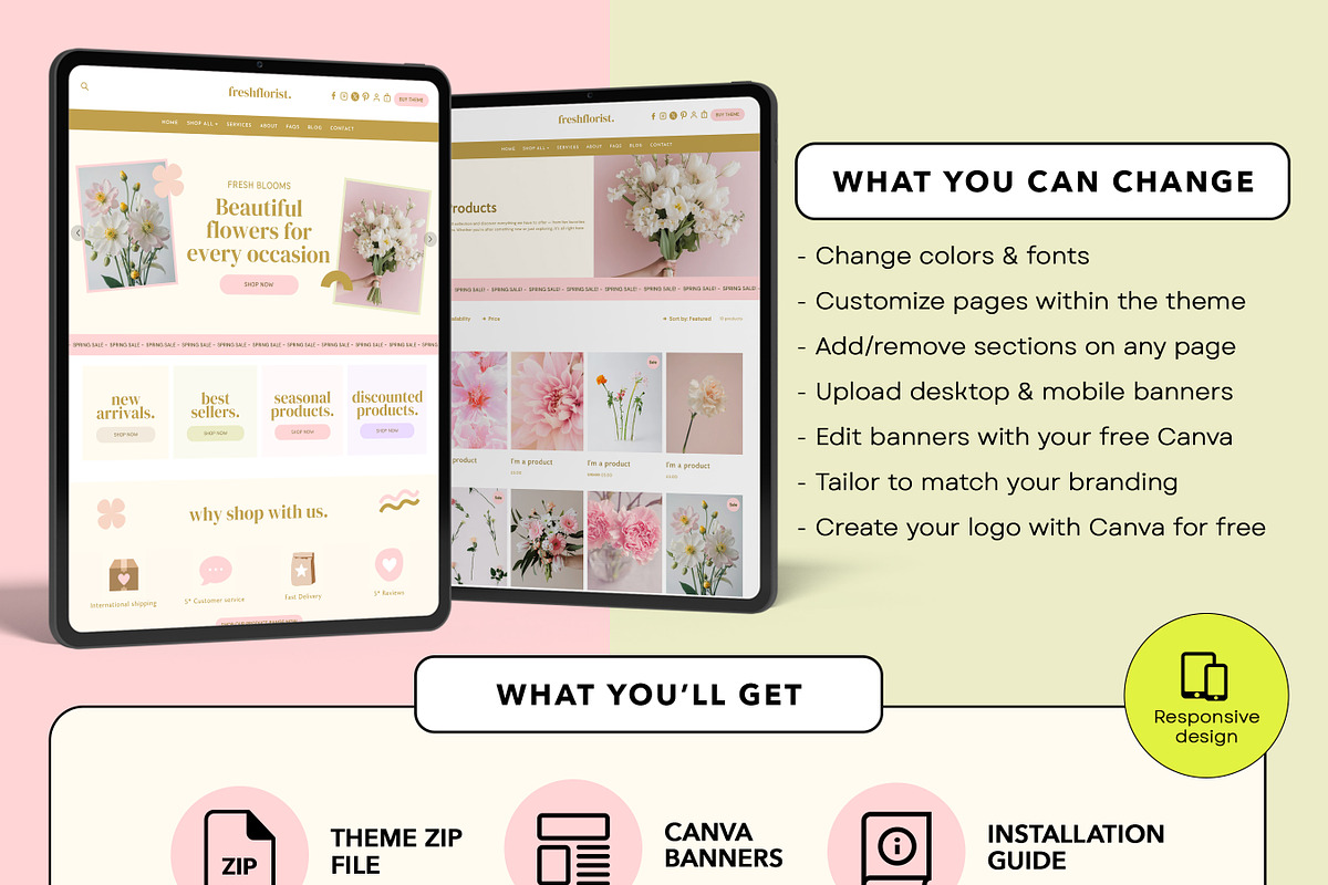 Florist Shopify Website Theme, a Shopify Template by Template Twist Shop (Photo 4 of 9)