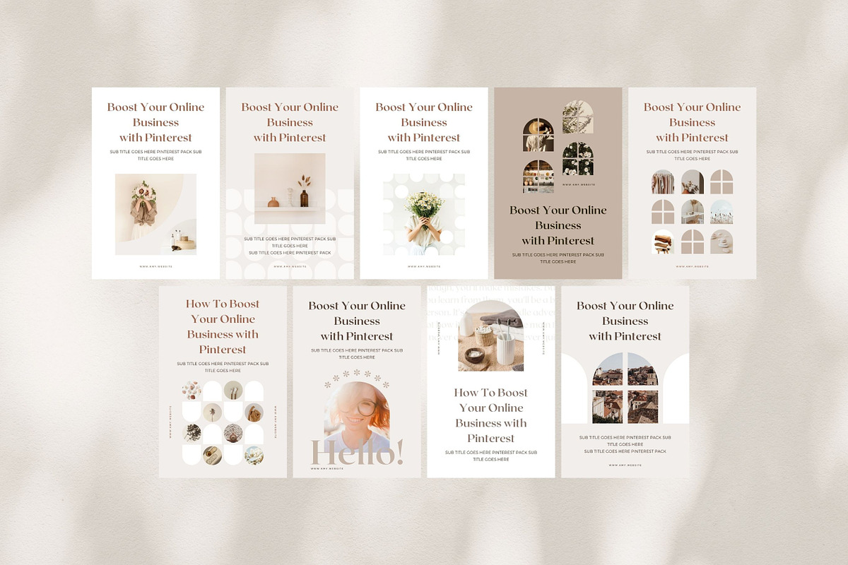 Pinterest Pin Templates Canva Shadow, a Social Media Template by Keikoya (Photo 8 of 13)