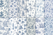Christmas Toile Seamless Patterns, a Pattern Graphic by Olya Creative (Thumbnail 4 of 21)