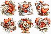 Victorian Valentine Bundle Clipart, an Illustration by Craft Nest (Thumbnail 6 of 7)