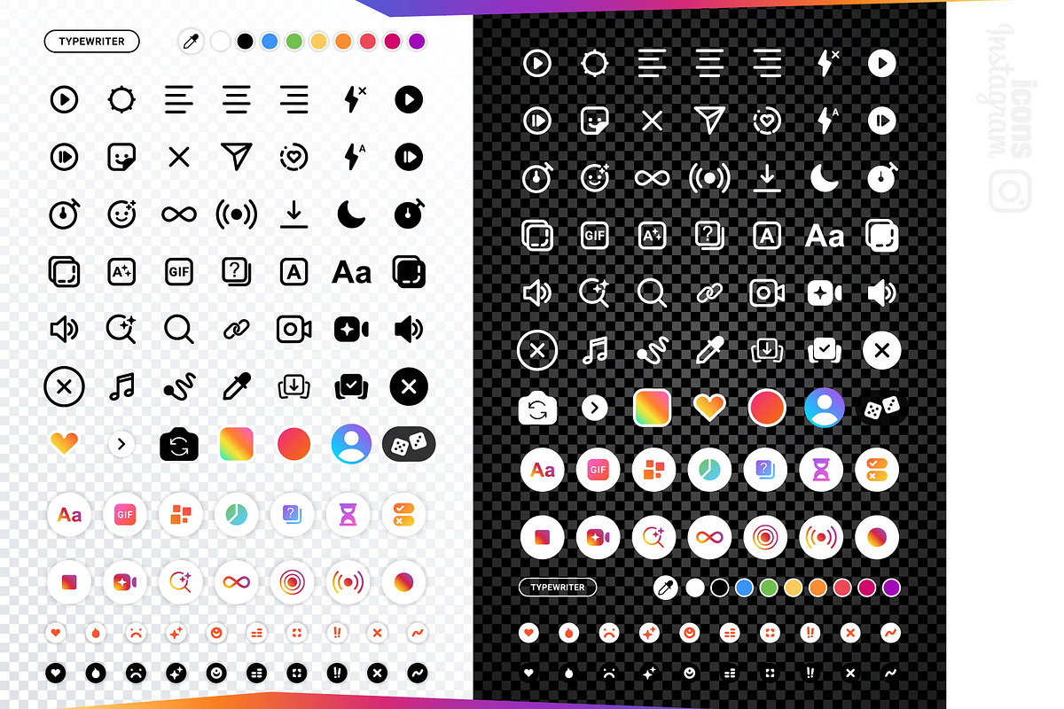 Instagram Icons Bundle, a Social Media Template by karnofff (Photo 6 of 14)