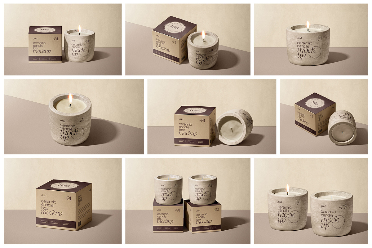 Candle Mockup Set, a Cups & Container Mockup by mockupatelier (Photo 2 of 12)