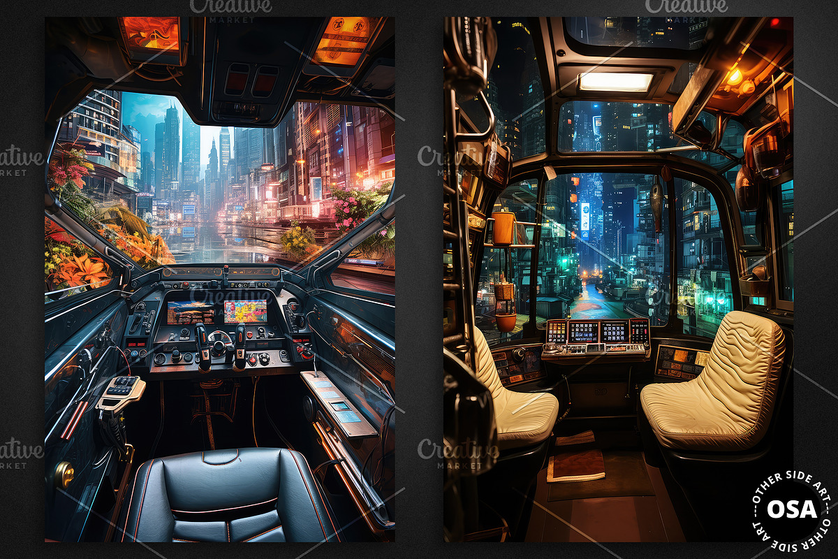 Cyberpunk Vehicle Interior Poster, a Background Graphic by Other Side Art (Photo 2 of 5)