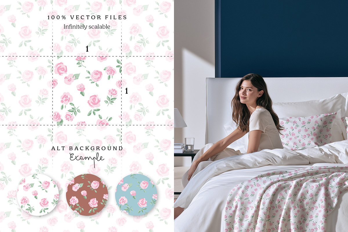 Rose whimsy seamless pattern set, a Pattern Graphic by Momosama Studio (Photo 2 of 5)