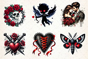 Gothic Valentine Sublimation Clipart, an Illustration by Dream Creation (Thumbnail 4 of 6)