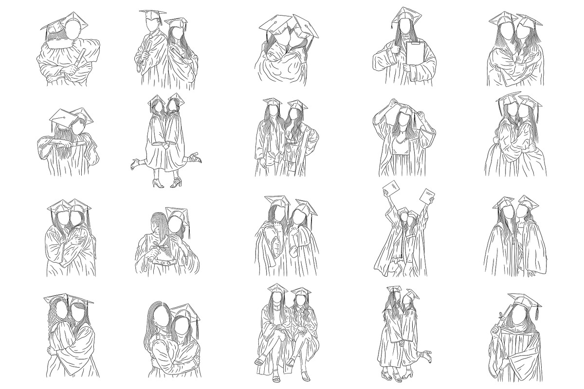 20 Set Graduation University Drawn, an Education Illustration by ...