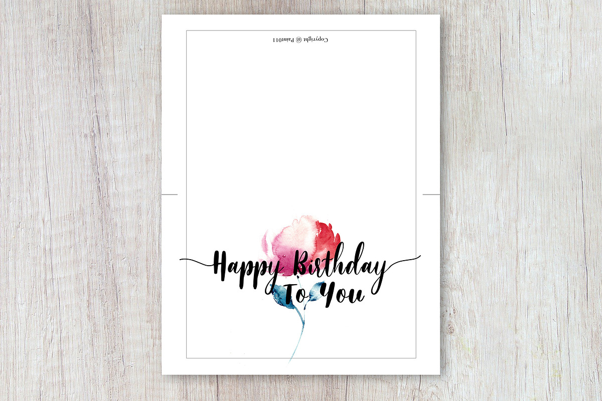 printable flower birthday card, a Card Template by TurquoiseDesign (Photo 3 of 3)