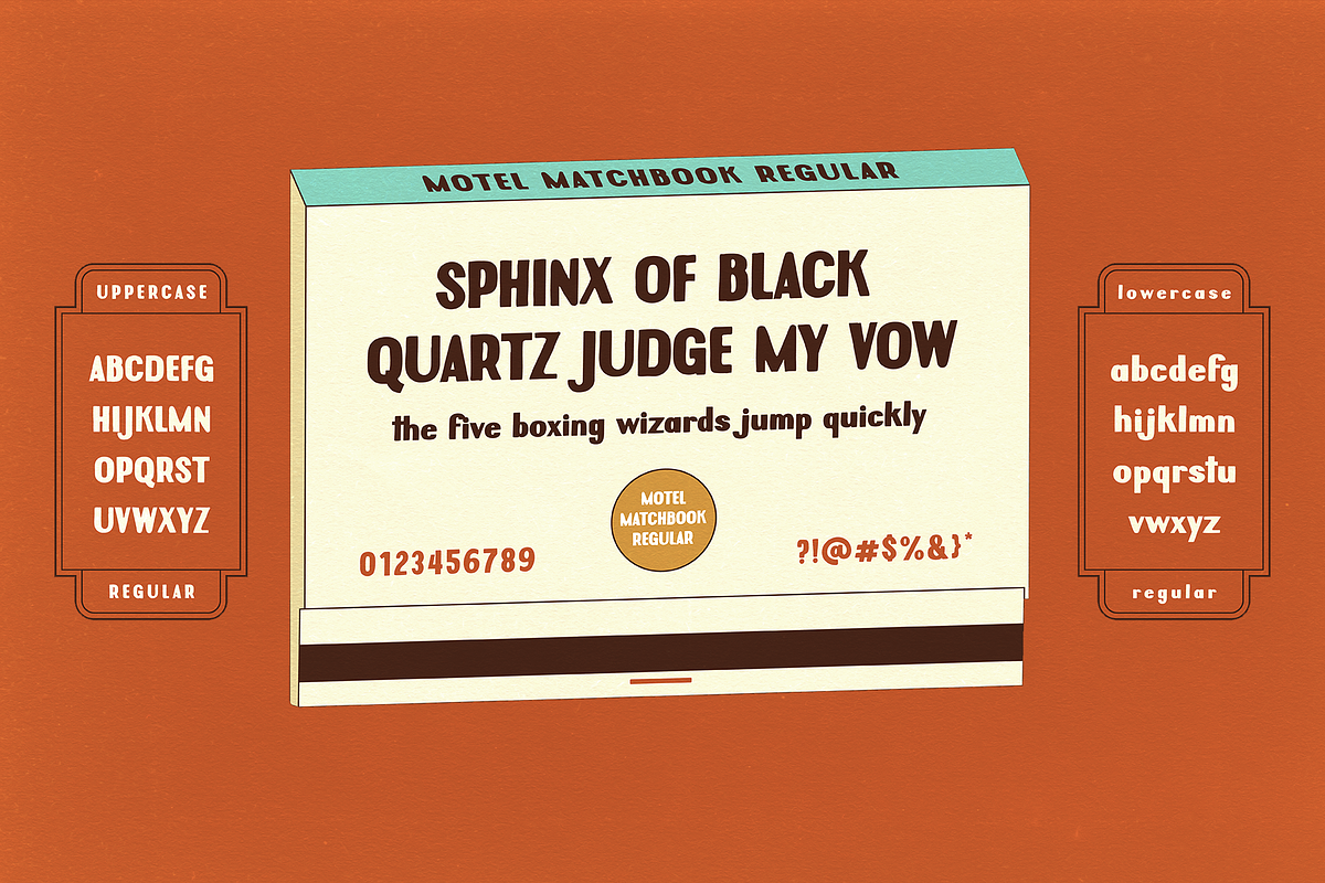 Motel Matchbook, a Sans Serif Font by Like Magic Studio (Photo 4 of 7)