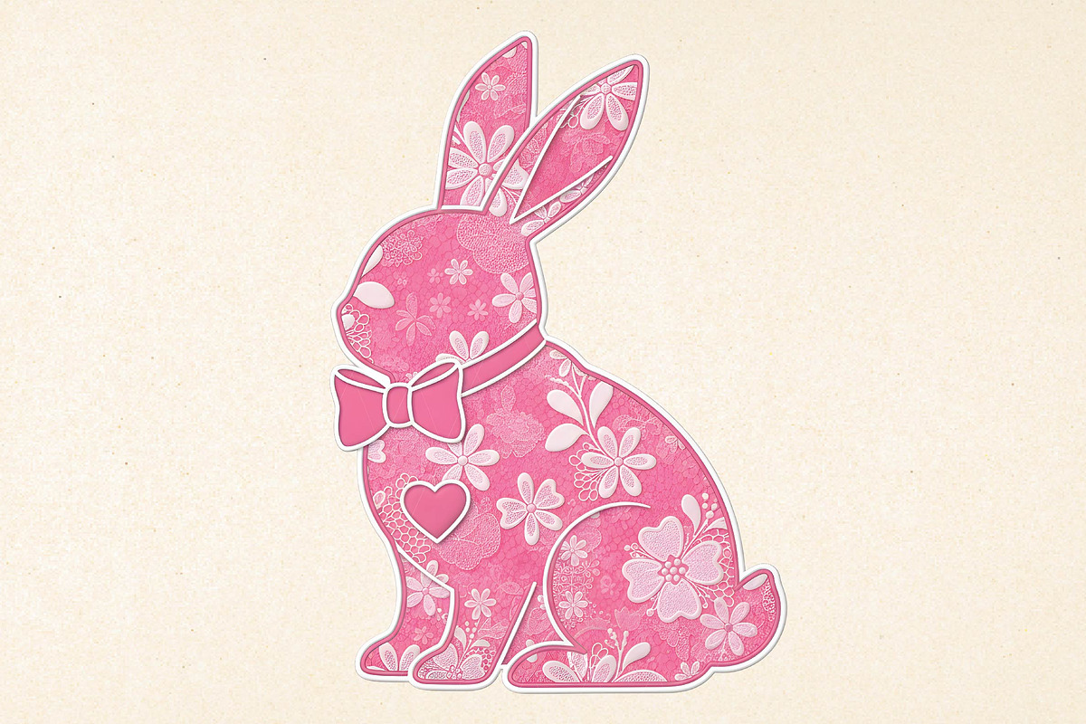 Lace Bunny Coquette Bow, Easter png, an Illustration by DreamPrint404 (Photo 1 of 6)