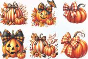 Fall Pumpkin Coquette Bows Clipart, an Illustration by CraftArtStudio (Thumbnail 2 of 6)