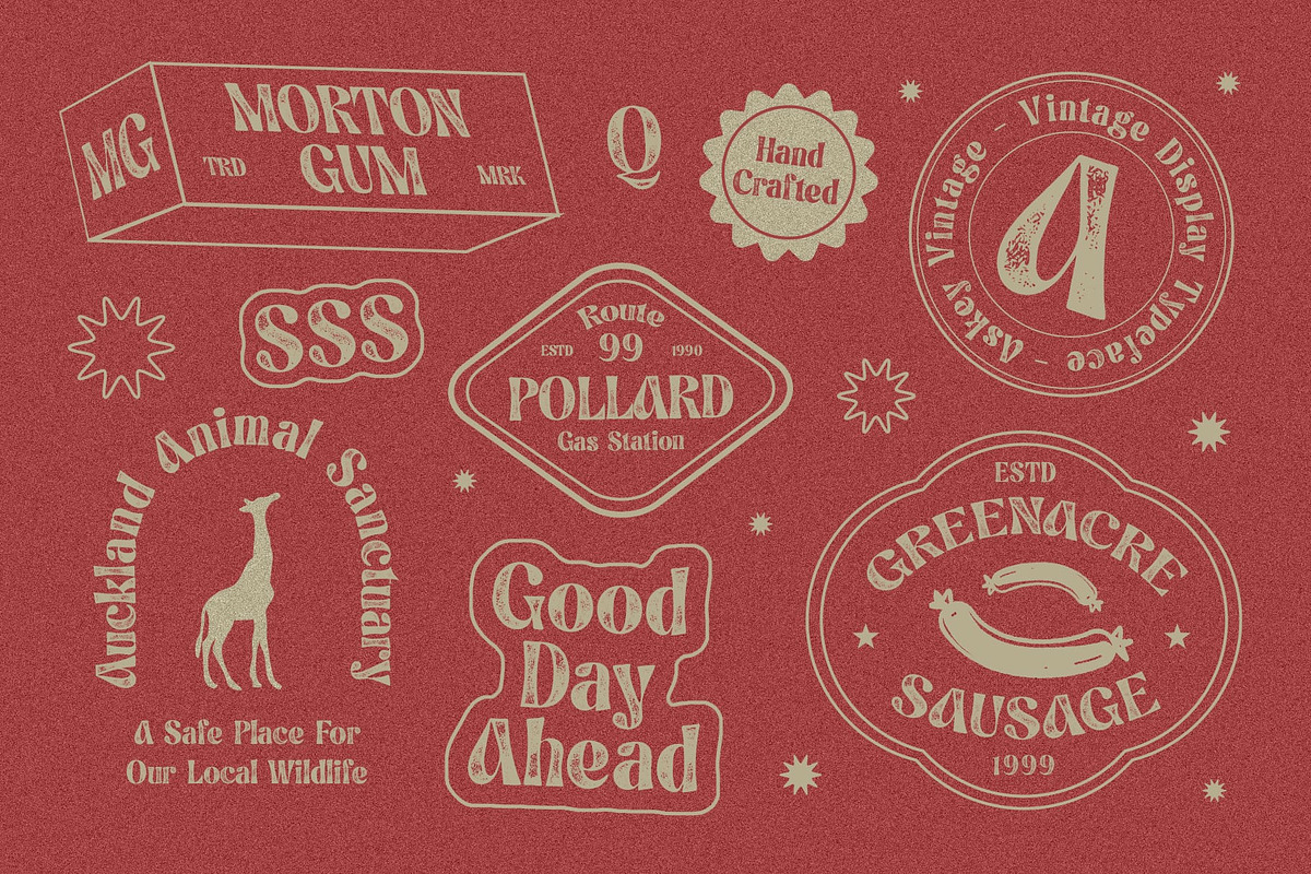 Askey Vintage, a Sans Serif Font by Craft Supply Co. (Photo 3 of 8)