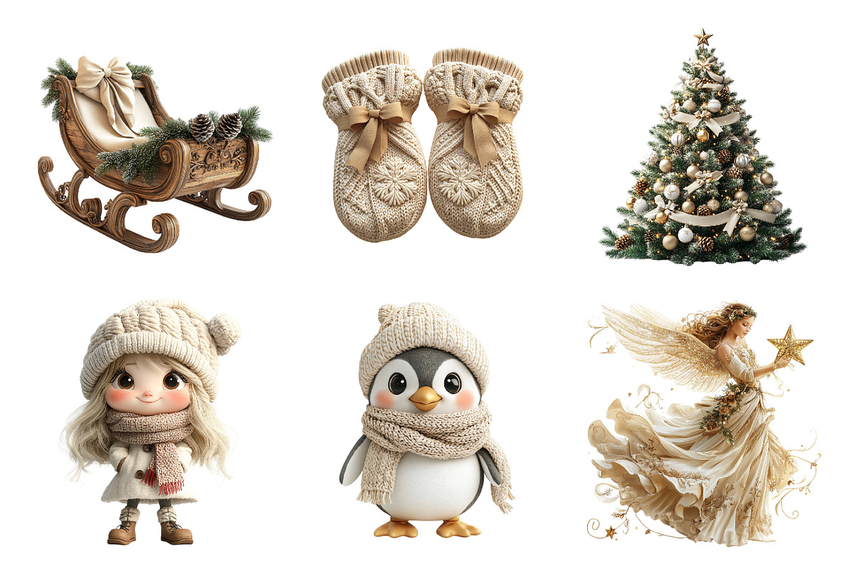 Cozy Watercolor Christmas Clipart, a Work Illustration by SinaCreation (Photo 4 of 6)