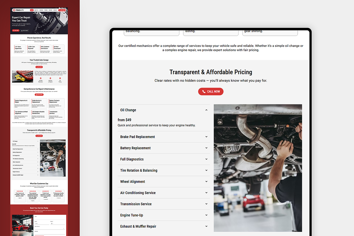 Auto Repair Wix Studio Website preview 6