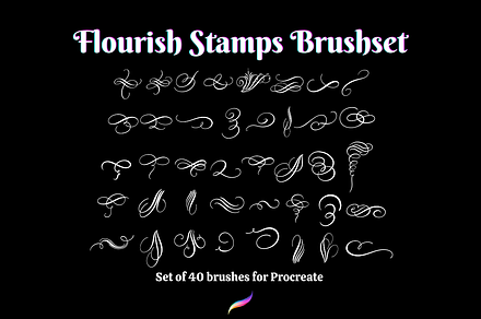 Procreate Calligraphy Flourish Stamp