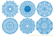 Blue Round Lace Vector Doilies, an Illustration by Amanda Ilkov (Thumbnail 4 of 4)